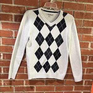 Kids Argyle Sweater - Black and Gray by Silverake